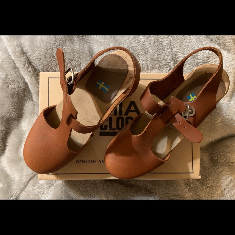 Brown Mia Swedish Clog size 8
